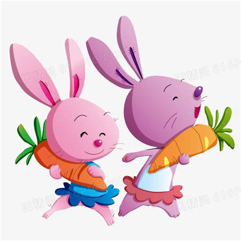 卡通兔子和萝卜图片免费下载_PNG素材_编号1kxi55wmy_图精灵