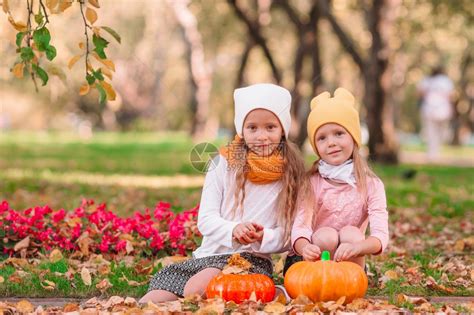 快乐的可爱小姑娘们在暖的秋天有南瓜户外的小姑娘们温暖的秋天孩子们肖像落到小奥克托波可爱的女孩们季节高清图片下载-正版图片308012759-摄图网