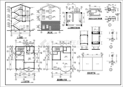襄樊市某村镇300平米左右3层砖混结构乡村住宅楼建筑设计CAD图纸_居住建筑_土木在线