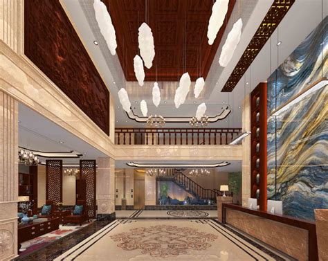 新中式酒店大厅|空间|室内设计|1992xgt - 原创作品 - 站酷 (ZCOOL)