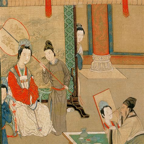 中国十大传世名画之《汉宫春晓图》仇英作，台北故宫博物院藏