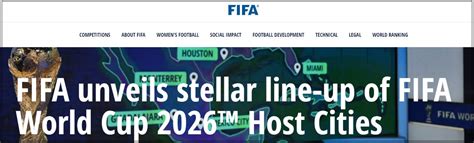 国际足联公布2026世界杯举办地，美加墨三国联合举办