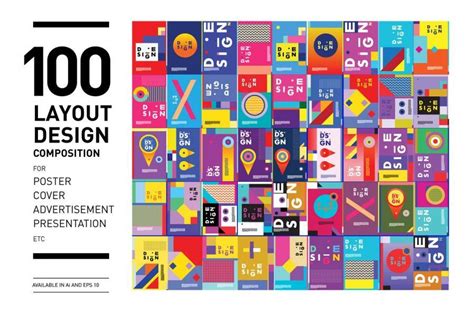 100个创意色彩构成海报矢量素材 - NicePSD 优质设计素材下载站