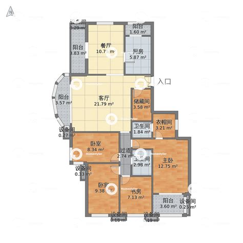 北京市海淀区 世纪城翠叠园2室1厅2卫 127m²-v2户型图 - 小区户型图 -躺平设计家