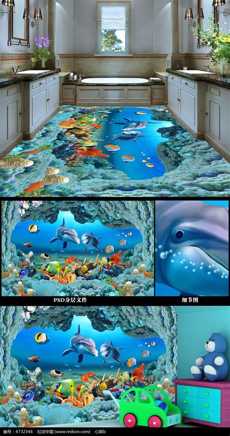 珊瑚礁鱼群海景电视背景墙图片下载_红动中国