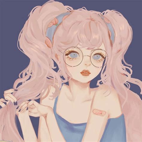 手绘超甜美女生图片头像