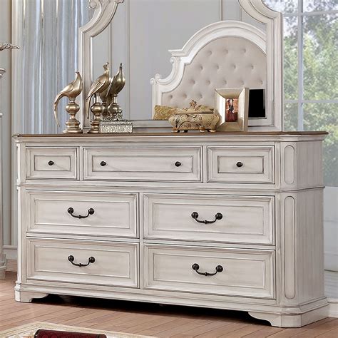 Furniture of America Mayves Farmhouse 7-Drawer Dresser, Antique White ...