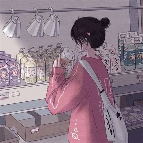 头像漫画温柔奶茶女生