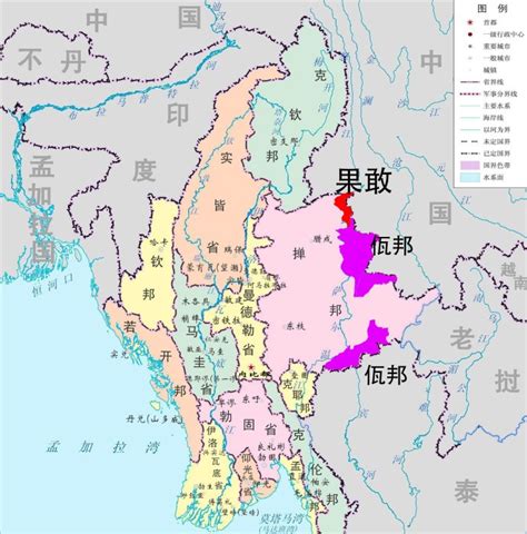 缅甸旅游地图，缅甸地图，缅甸中文地图