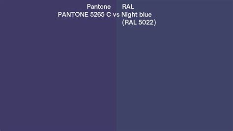 Pantone 5265 C vs RAL Night blue (RAL 5022) side by side comparison