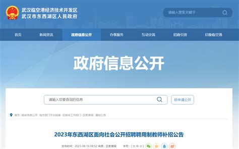 2023年湖北武汉东西湖区面向社会公开招聘聘用制教师补招公告（8月16日报名）