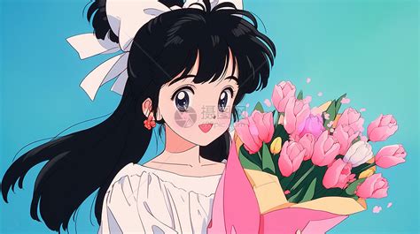 郁金香甜美女生头像卡通
