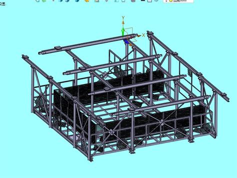 吊挂式空中钢平台设备单元_STEP_模型图纸下载 – 懒石网