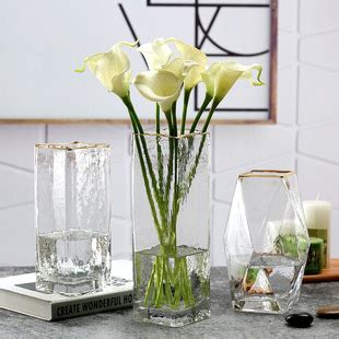特大号玻璃花瓶透明水养富贵竹百合转运竹绿萝客厅摆件插干假花瓶-淘宝网