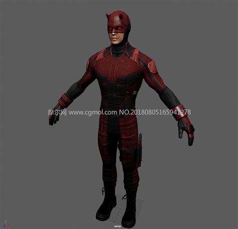 Daredevil夜魔侠,超胆侠maya模型,带绑定_科幻角色模型下载-摩尔网CGMOL
