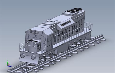 火车头结构和3D模型_SOLIDWORKS 2013_模型图纸免费下载 – 懒石网