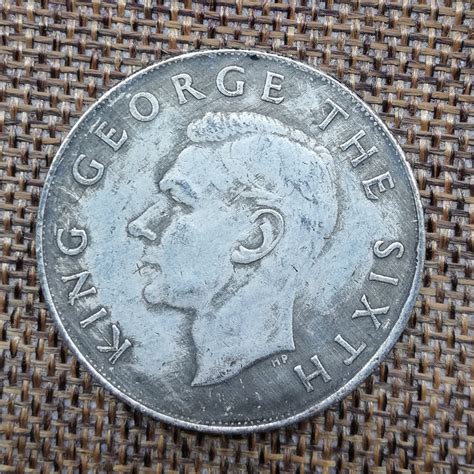 英王乔治六世1937做旧白铜银币外国银元可吹响直径38MM-阿里巴巴