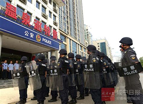 湖北咸宁温泉公安分局巡特警大队揭牌成立(图)-特种装备网