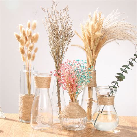 创意透明玻璃花瓶现代简约水培花瓶北欧家居摆件花器装饰干花瓶-阿里巴巴