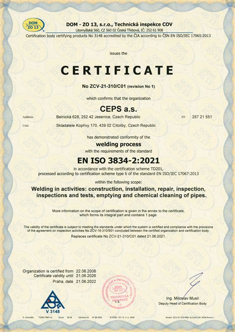 CERTIFICATION ISO 3834-2 - Peruweld