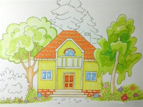 房子怎么画 房子简笔画步骤 - 水彩迷