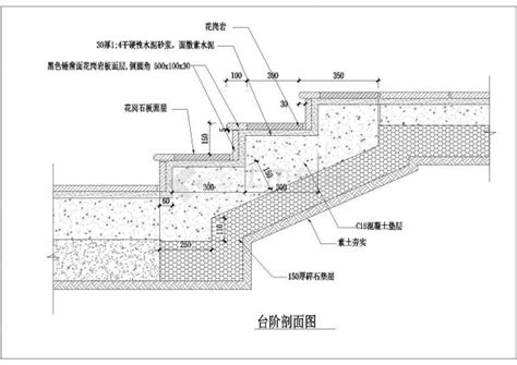 景观细部施工图|台阶做法详图 -园林景观节点详图-筑龙园林景观论坛