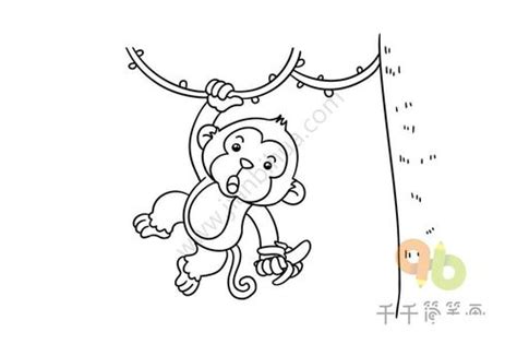 儿童画猴子简笔画步骤,猴子儿童画简笔画,猴子怎么画儿童画_大山谷图库