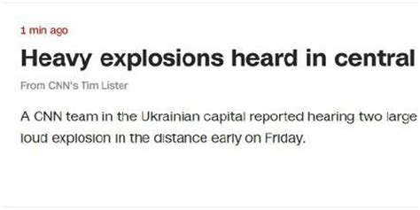 CNN最新消息：乌克兰首都基辅市中心传来猛烈爆炸声_手机新浪网