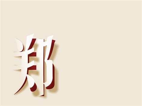 【郑】姓氏纯色创意海报设计_亲爱的郑哈哈-站酷ZCOOL