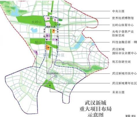 武汉新城重大项目布局示意图 湖北日报数字报