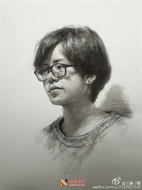 女生古风头像素描临摹画