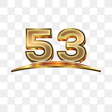 Number 53 Clipart Transparent PNG Hd, Number 53 Golden Font, Fortynine ...
