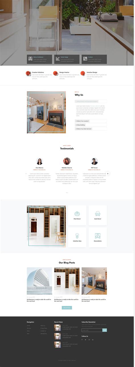 清新简约的室内设计公司企业网站模板_墨鱼部落格