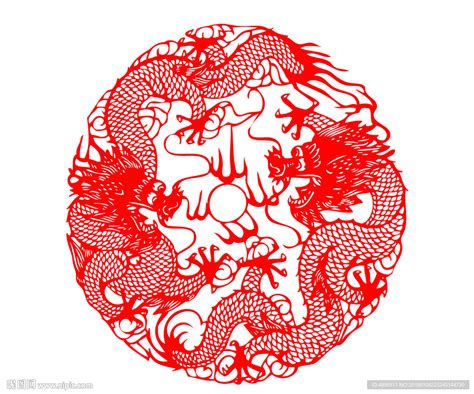 双龙戏珠剪纸设计图__传统文化_文化艺术_设计图库_昵图网nipic.com