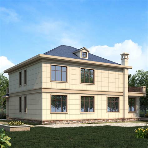 11x9米两层半农村房屋设计图，含效果图 - 二层半别墅设计图 - 轩鼎别墅图纸