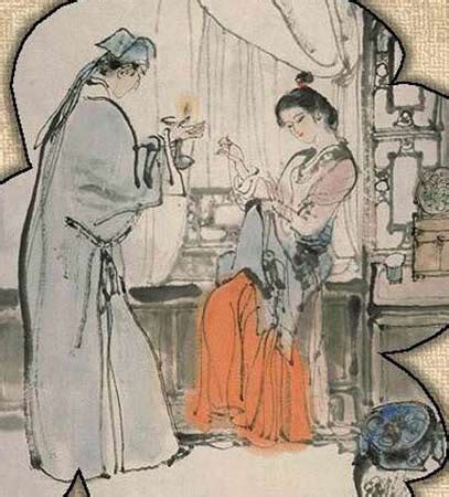 中国古代的夫妻照。