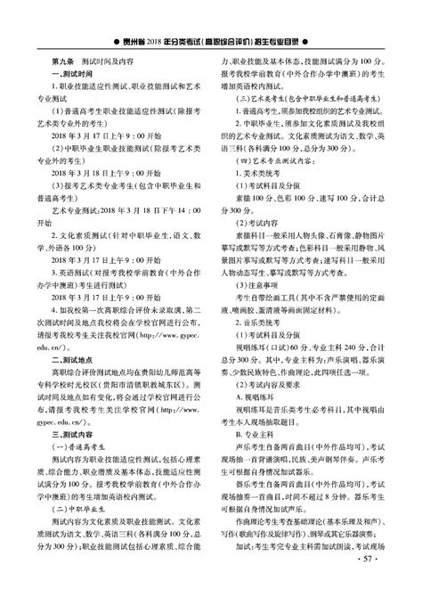 贵阳幼儿师范高等专科学校2018年分类考试（高职综合评价）招生章程 - 职教网