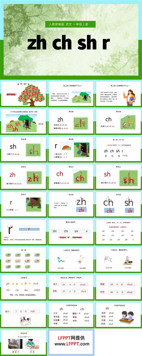 语文一年级上册汉语拼音zh ch sh r 课件PPT下载 - LFPPT