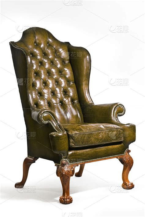 古董,绿色,椅子,皮革,分离着色,人造翅膀,腿,垂直画幅,新的,古老的