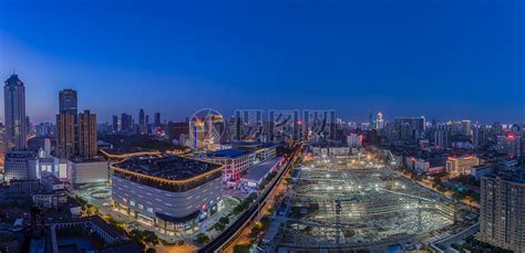 武汉广场高空俯瞰全景接片高清图片下载-正版图片500593800-摄图网