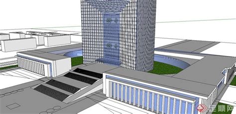 [甘肃]兰州 超高层办公雁滩金融大厦建筑设计-sketchup模型-筑龙渲染表现论坛