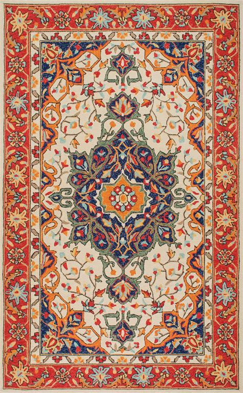 美式风格红色波西米亚花纹图案地毯贴图-高端定制_威廉高尔(云织设)官网