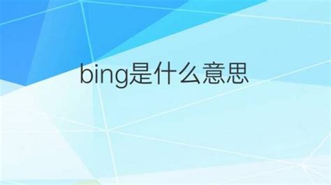 bing是什么意思 bing的翻译、中文解释 – 下午有课