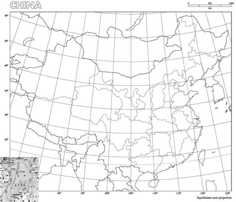 中国地图空白图片