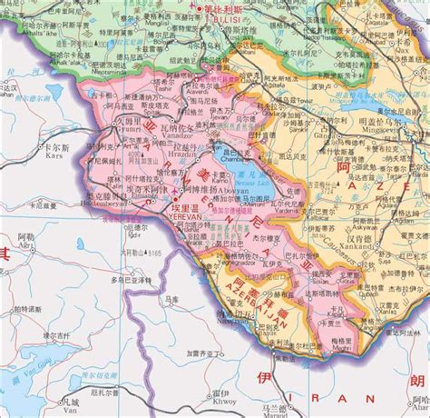 亚美尼亚地图,达达海峡,高加索山脉_文秘苑图库