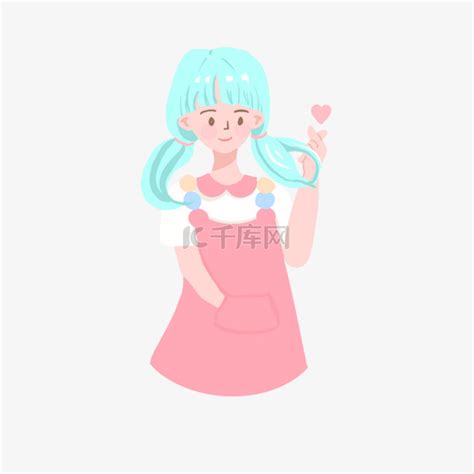 甜美女生头像背带裙可爱