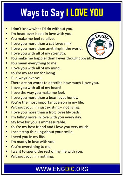 100 Ways To Say I Love You in English - EngDic