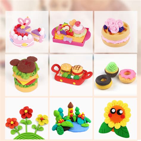 彩泥橡皮泥迷你套装水果派对迷你蛋糕汉堡DIY儿童玩具 可挑款-阿里巴巴