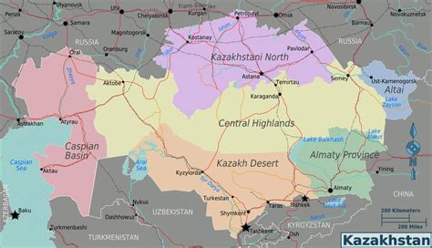 哈萨克斯坦交通图 - 哈萨克斯坦地图 - 地理教师网
