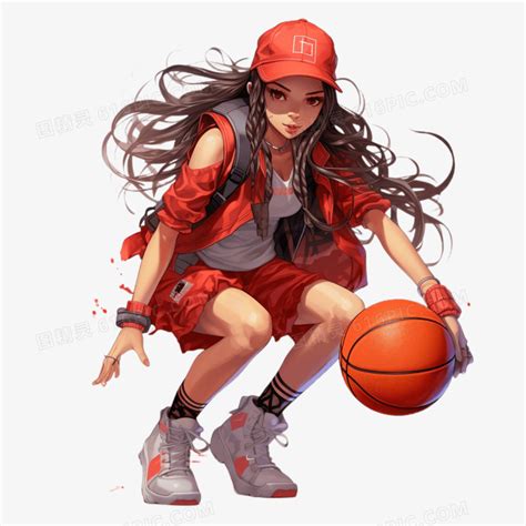 篮球女生头像手绘温柔